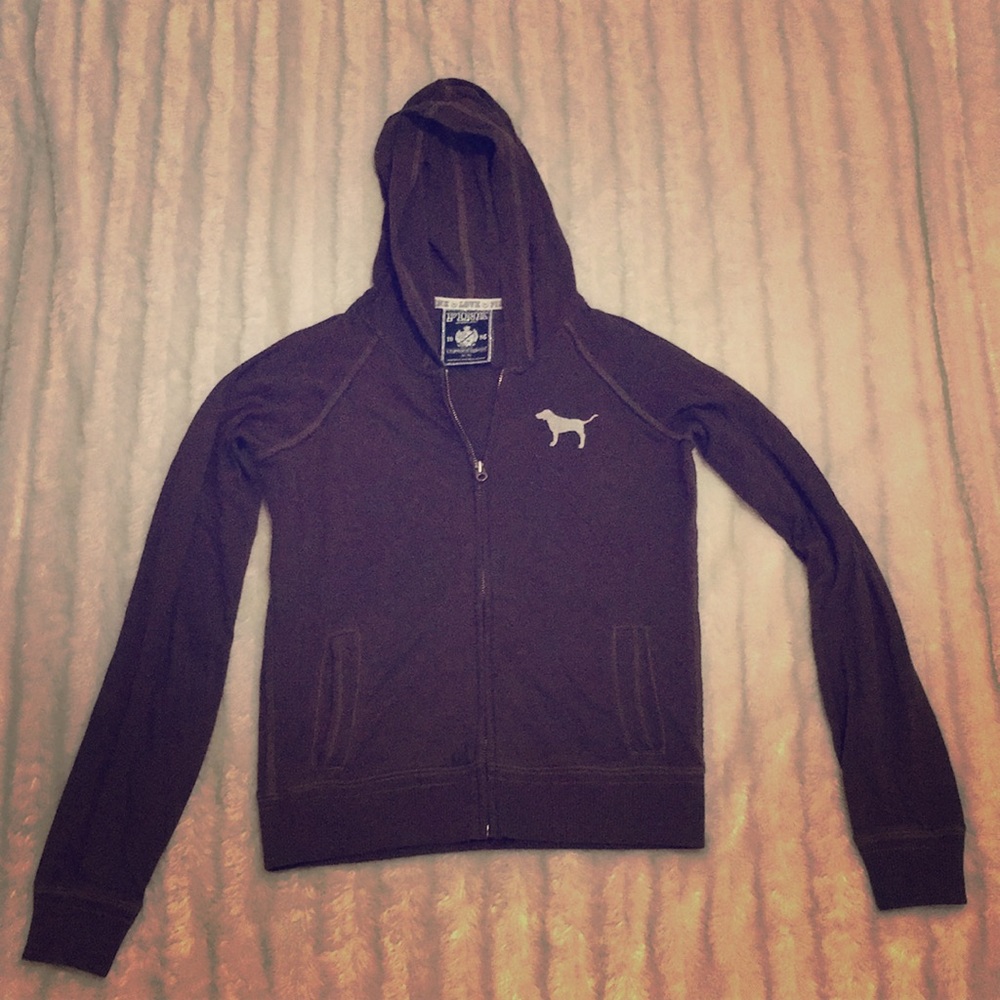 Pink zip up hoodie VS peace work out sweatshirt